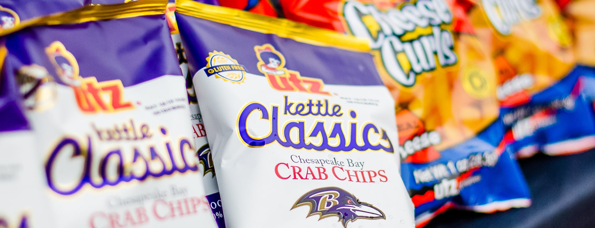 Utz brand chips with Ravens logo